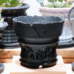 植木鉢 6号鉢｜黒波 改 -Kokuha-（作家鉢・アガベ・多肉植物・観葉植物