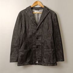 ★일본제★ 유나이티드 애로즈 블루 라벨 UNITED ARROWS BLUE LABEL 『90s 희소』 데님 테일러드 재킷 블레이저 유나이티드 애로즈 올드 빈티지 L 블랙 블랙