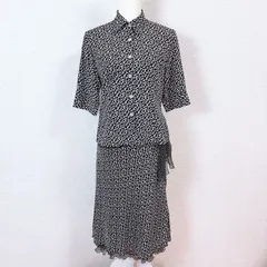 【美品】アンナバッサーニ 絹100％ シャツブラウス スカート セットアップ