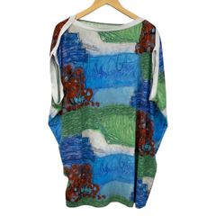 極美品✨ヒロココシノ 絵画プリント 長袖チュニックワンピース 38 M