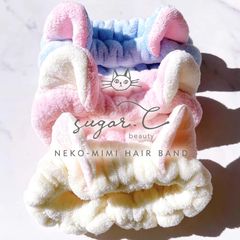 sugar.C beauty ふわふわネコ耳ヘアバンド 猫耳 耳付き 洗顔 洗顔用 かわいい洗顔ヘアバンド 髪バンド 可愛いヘアバンド 猫モチーフ ギフト 猫好き グッズ 誕生日プレゼント 洗顔グッズ 女性 猫 好きに喜ばれる プレゼント 猫グッズ 可愛い
