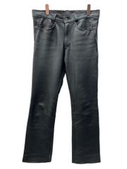 ショット SCHOTT PERFECTO Straight Leather Pants レザー パンツ ジップフライ バイカータグ アウトドア 革 黒 無地 ボトムスその他 ブラック サイズ30 104MB-716