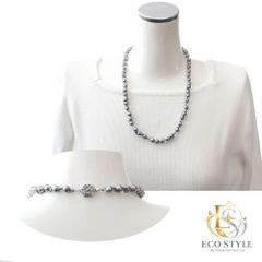 タヒチ真珠（黒蝶真珠）サークルバロックパールネックレス(中古品B AOK