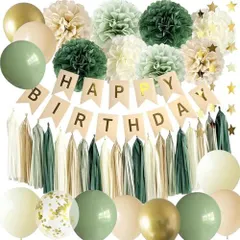 【数量限定】飾り付け 緑 風船 誕生日 セット 女の子 Happy Birthday バースデー 飾り グリーン パーテ 送料無料