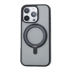 【新品】 エレコム iPhone 16 Pro ケース スタンド機能 マグネットリング マグネット MAGKEEP ハイブリッド ワイヤレス充電対応 4つ角エアークッション ブラック PM-A24CMAGSTBK