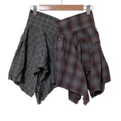 美品 Alexander wang アレキサンダーワン ミッドライズ ディコンストレクテッド ミニスカート サイズ00 グレー レディース 古着 中古 USED