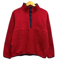 エルエルビーン L.L.BEAN スナップ フリース ブルゾン マウンテンパーカー プルオーバー LG 赤 レッド