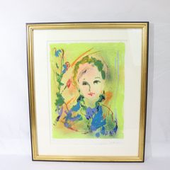 滝沢真吾・油彩画「赤衣の人」/ 直筆サイン有り / 額装品 - メルカリ