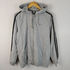 adidas アディダス ジップアップ スウェット パーカー グレー XO メンズ 古着 スポーツMIX ストリート