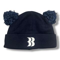 参考上代15400円 미사용 BASICKS Removable Bear Ear Beanie リムーバブル ベアビーニー ニット帽 ベイシックス S4.5-1202 ネイビー 2686MG
