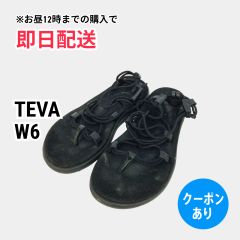 TEVA テバ サンダル W6 ブラック 無地 フラット ストラップあり スポーツサンダル レディース