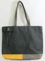 【233738】BEAMS HEART ビームスハート  ONE SIZE キャンバス　トートバッグ 底鋲付き 杢グレー|イエロー