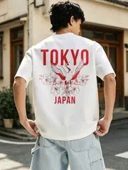 日本の鳥 Tシャツ 東京 日本 花 ユニセックス トップ Tシャツ ギフト バック Tシャツ 快適 Tシャツ 面白 Tシャツ リラックス Tシャツ TEE ビンテージ Tシャツ