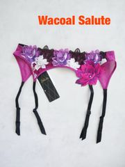 ★ 【新品】Wacoal Salute　ワコールサルート　30G　ガーターベルト　ライオンキング　2024年製　定価8,800円(税込)　日本製　M　ウエスト64-70　パープル×ブラック　上品　送料込み　6470280