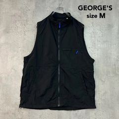 GEORGE'S ジョージズ M ナイロンロープベスト ジップアップベスト フルジップ メッシュ裏地 ハイネック チョッキ アウター トップス スタンドカラー ブラック 無地 GGMA007569 GGO ★ ■◇