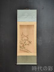 不詳/琴泉/菊に鴬図/小禽図/花鳥/布袋屋掛軸A-440 - メルカリ