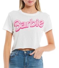 고장·부품용 フード レディース トップス Tシャツ クロップド ロゴ グラフィック Junk Food Barbie Logo Cropped Graphic TShirt White ホワイト