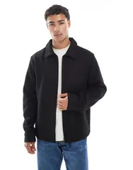 ジャック アンド ジョーンズ メンズ アウター ジャケット・ブルゾン ウール Jack Jones faux wool shacket Black ブラック