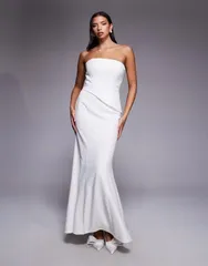 ジャーロ レディース トップス ワンピース アシンメトリー ストラップレス マキシ Jarlo Lenny Bridal strapless asymmetricorset detail maxi d