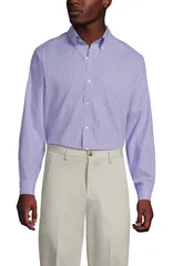 ランズエンド メンズ トップス シャツ ボタンダウン コットン ダウン Lands End No Iron Supima Cotton Pinpoint Buttondown Collar Dress