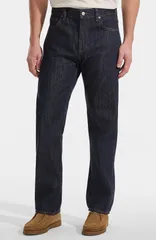 ランズエンド メンズ ボトムス デニムパンツ Lands End Rigid Comfort Waist Classic Fit Jean Forever Indigo インディゴ