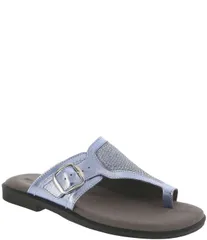 サス レディース シューズ パンプス サンダル トール レザー SAS Market Metallic Leather Toe Thong Sandalspring Blue ブルー