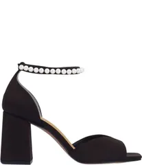 ジェイレニー レディース シューズ サンダル ラップワンピース サテン アンクル J Renee Nerida Satin Pearl Ankle Wrap Dressandals Black ブラッ