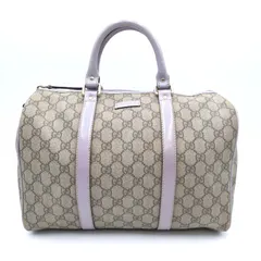 GUCCI（グッチ）ジョイ ミニボストンバッグ GGスプリーム ベージュ パープル レザー ハンドバッグ レディース 193603 497717【中古】
