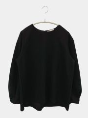 OPAQUE.CLIP オペークドットクリップ Tシャツ/カットソー 38/M ブラック 無地 ミドル丈 長袖 クルーネック(丸首) レディース