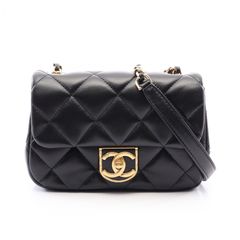 シャネル CHANEL 二つ折り長財布 マトラッセ ブラック カーフ（牛革