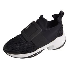 美品 ロジェヴィヴィエ Roger Vivier スニーカー VIV RUN ヴィヴ ラン スリッポン シューズ 靴 イタリア製 レディース 35(22cm相当) ファブリック ブラック