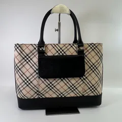 【BURBERRY】バーバリー トートバッグ ノバチェック サフィアーノレザー ブラック A4収納可 底鋲26090590