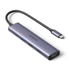 UGREEN Revodok 105 USB C ハブ 5-IN-1 HDMI 出力USB ハブ Type-C 100W PD急速充電 1*USB3.0+2*USB2.0ポート 5Gbps超高速データ転送用 スリムハブ 4K@30Hz Win 16b35d21