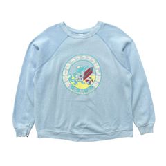 USA 古着 90S USA製 Tultex ヴィンテージ ワニ サーフクラブ クルーネック スウェット トレーナー メンズXL サックスブルー BD3798