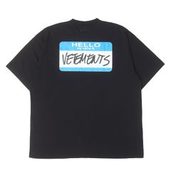 VETEMENTS ヴェトモン Tシャツ ブラック 黒 XS 23SS ネームシールグラフィック オーバーサイズ クルーネックTシャツ My Name Is T-Shirt UE64TR130B トップス カットソー 半袖【メンズ】【中古】
