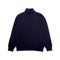 Papas パパス カシミヤ100% タートルネック ニットセーター サイズ M /ネイビーパープル系