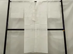 平和屋着物＊夏物　長襦袢　流水舞葉紋紗　白色　洗える着物　AABK8878st