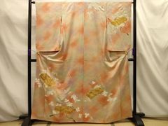 平和屋着物○吉乃一廉 幻の辻が花 訪問着 暈し染め 銀通し地 正絹 逸品