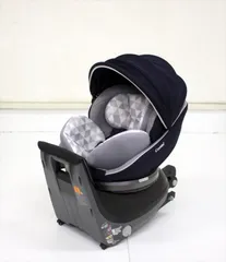 クルムーヴ スマート ISOFIX エッグショック JN-570 ネイビー コンビ 新生児OK コンパクト設計 クリーニング済み D1721719