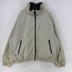 古着 エディー・バウアー Eddie Bauer ナイロンジャケット フルジップ ロゴ フリース ウォームアップジャケット XL アイボリー メンズ