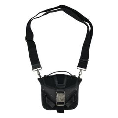 【美品】 BALMAIN / バルマン | BLAZE レザー メッシュ切り替え メタルバックル メッセンジャーバッグ | ブラック | メンズ