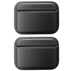 車 収納ポケット 隙間 サイドポケット 2個セット スリム 収納 小物入れ スマホ 薄型 レザー (2個セット, ブラック)送料無料 2da2b783