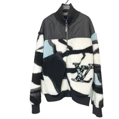 【中古】LOUIS VUITTON ルイ・ヴィトン 24SS  LVロゴフリースナイロンブルゾン RM241M DFG HQY18W ブラックｘホワイト ジャケット サイズＬ 25037940 RD