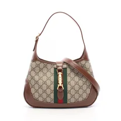 グッチ GUCCI ショルダーバッグ ニュージャッキー GGスプリーム 2WAY 636706 ベージュ/ブラウン/グリーン PVCコーティングキャンバス レザー ジャッキー 1961 スモール ショルダーバッグ