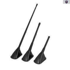 X Autohaux 3 In 1 Car Roof Decorative Antenna Black Plastic Self Adhesive Exterior FM AM Dummy Antenna Aerial For Car Automoblie
