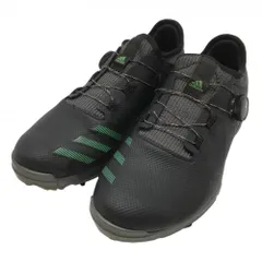 アディダス ゴルフシューズ 黒×グリーン FZ1034 アルファフレックス21 ダイヤル式 BOA メンズ 24.5 ゴルフウェア adidas