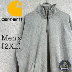 T333【Carhartt】カーハート ハーフジップ スウェット トレーナー グレー Mexico製〔2XL〕