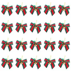 中古 【数量限定】インテリア クリスマスツリー装飾 DIY手作り 可愛い 20個セット 鈴付き (幅：2.5cm) 蝶結び ク 即納