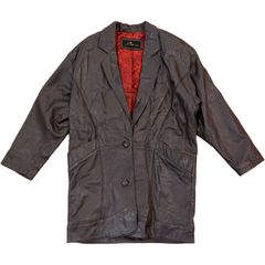 韓国ブランド ヴィンテージ 本革 ラムレザーコート ジャケット レディース ブラウン 古着 used