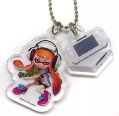 [Used] Keychain Splatoon/Wii U - Original Double Charm featuring past game consoles and original characters - Bonus item for purchasing eligible products at "Nintendo Licensed Goods Collection! @ Ichiban Plaza"